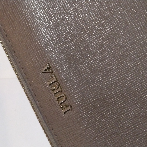 Furla Women’s Babylon Leather Zip Wallet – Brown Grey, Genuine, Includes Box - Picture 3 of 12
